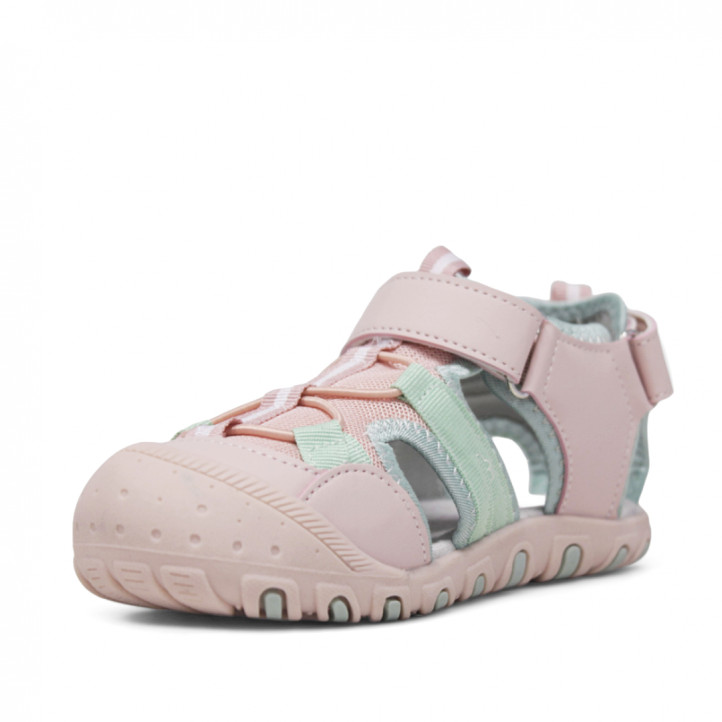 sandalias QUETS! infantiles en tonos rosados y verdes - Querol online