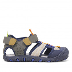 sandalias QUETS! azules en tonos verdes y naranjas