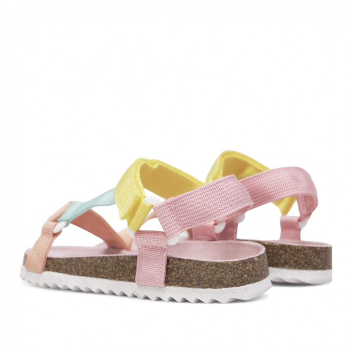 sandalias QUETS! con tiras multicolores y suela de corcho - Querol online