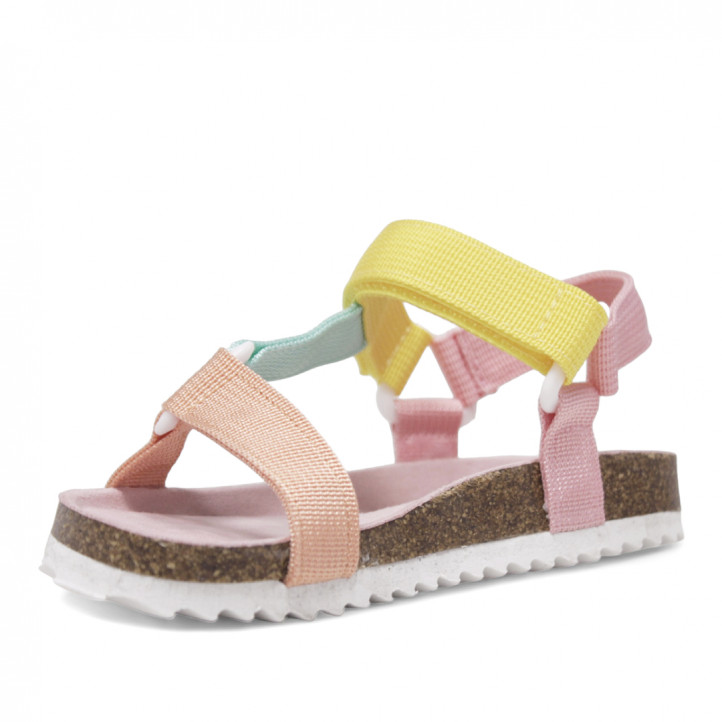 sandalias QUETS! con tiras multicolores y suela de corcho - Querol online