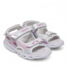 sandalias QUETS! plateadas con luces en la suela y arcoíris