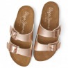 Sandalias planas Pepe Jeans maple sugar orange con doble hebilla estilo bio