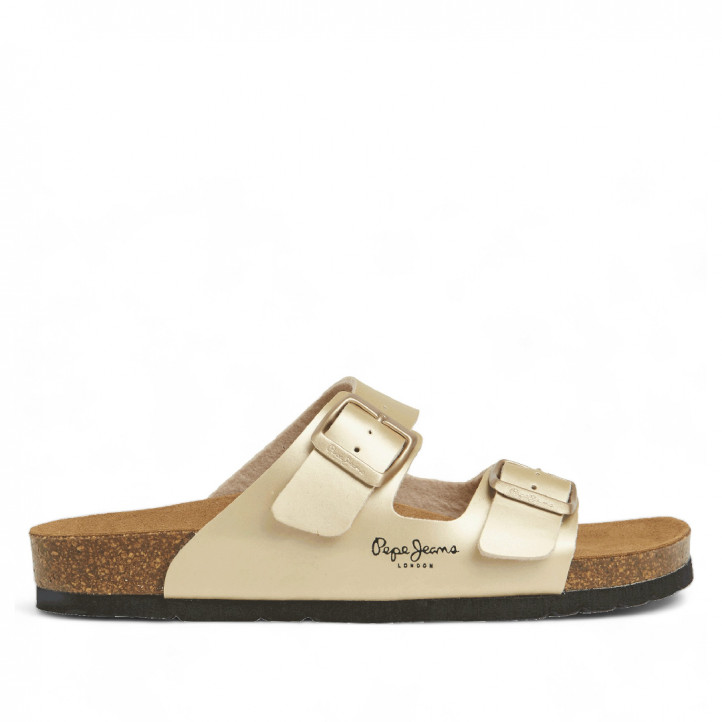 Sandalias planas Pepe Jeans golden con doble hebilla estilo bio - Querol online