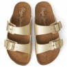 Sandalias planas Pepe Jeans golden con doble hebilla estilo bio