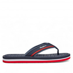 Chanclas Pepe Jeans west basic azules con detalles rojos