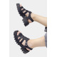 Sandalias plataformas Redlove Nuria chunky negras de tiras con hebilla - Querol online