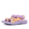 sandalias Nicoboco rosas con detalles lilas y naranjas y triple velcro