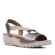 Sandalias cuña Suite009 en plata con argolla plateada y tiras elásticas - Querol online