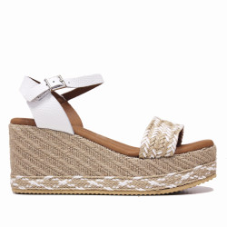 Sandalias cuña Redlove Vega con tira renzada y suela de rafia con dibujo - Querol online