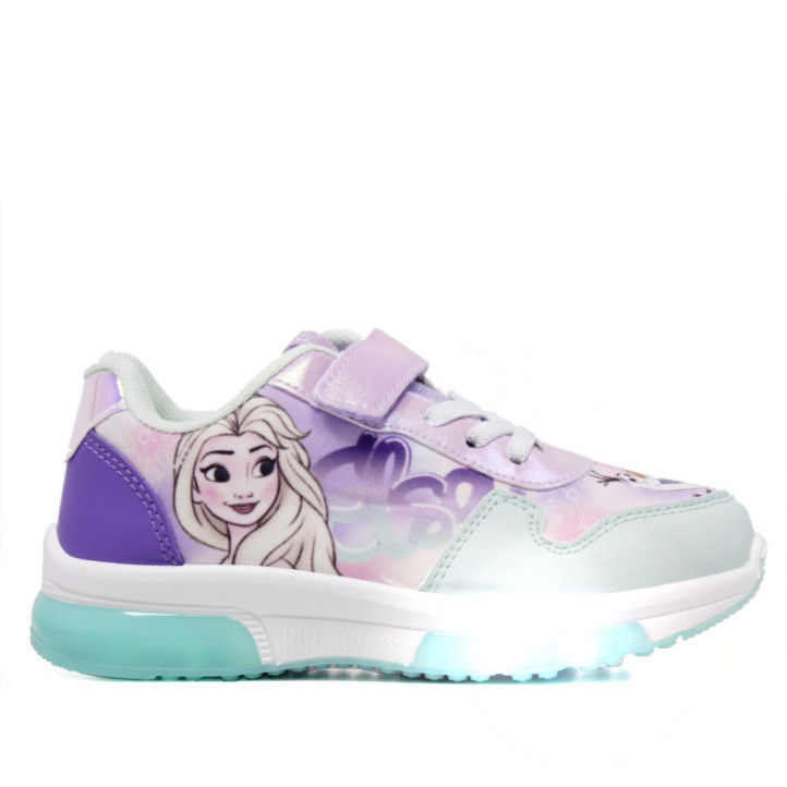 Zapatillas deporte Cerda lilas y turquesa de Elsa y Olaf con luces - Querol online