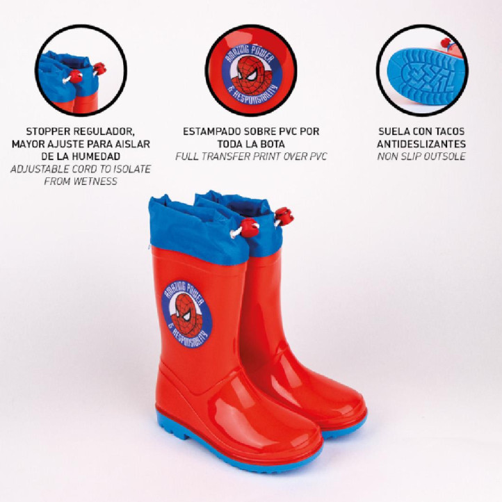 Botas agua Cerda rojas y azules de Spiderman Amazing Power & Responsability - Querol online