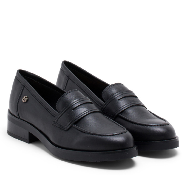 MOCASINES DE PIEL NEGROS EVA PORRONET - Querol online