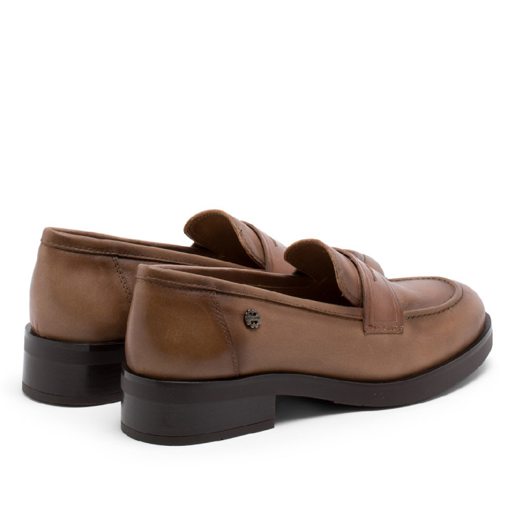 MOCASINES DE PIEL TAUPE CON EVA PORRONET - Querol online