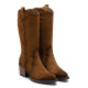 BOTAS COWBOY DE PIEL CUERO CON CREMALLERA HILDA PORRONET - Querol online