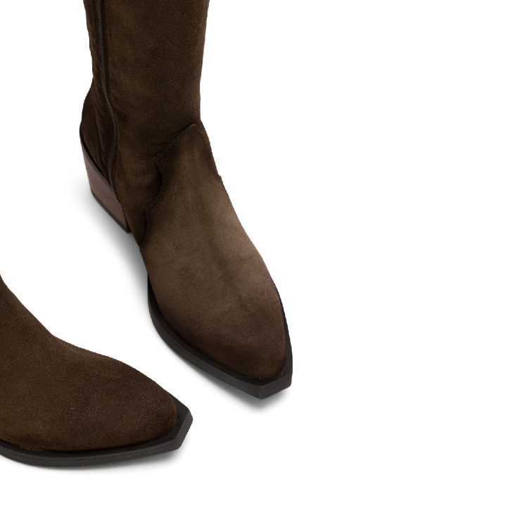 BOTAS COWBOY DE PIEL MOKA CON CREMALLERA HILDA PORRONET - Querol online