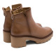 BOTINES DE PIEL CON CREMALLERA TAUPE MILA PORRONET - Querol online