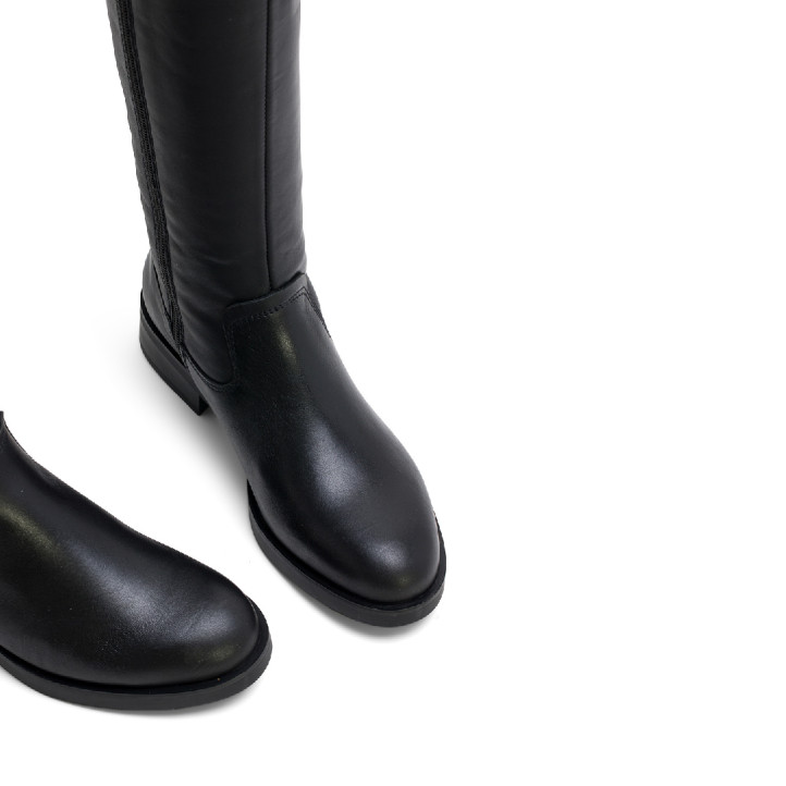 BOTAS ALTAS DE PIEL NEGRA CON CREMALLERA ELBA PORRONET - Querol online