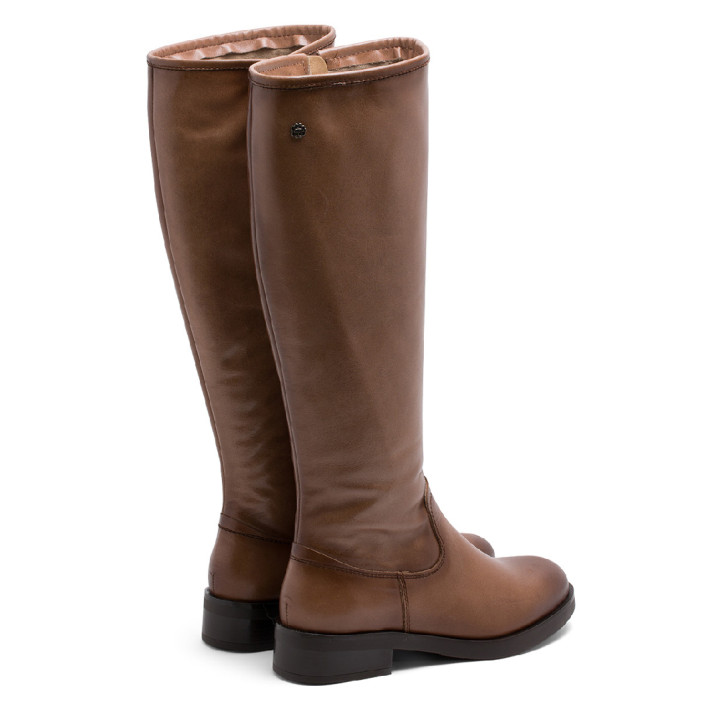 BOTAS ALTAS DE PIEL TAUPE CON CREMALLERA ELBA PORRONET - Querol online