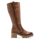 BOTAS DE PIEL CON CREMALLERA TAUPE MAYRA PORRONET - Querol online