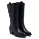 BOTAS COWBOY DE PIEL NEGRA CON CREMALLERA HELGA PORRONET - Querol online