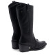 BOTAS COWBOY DE PIEL NEGRA CON CREMALLERA HELGA PORRONET - Querol online