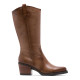 BOTAS COWBOY DE PIEL TAUPE CON CREMALLERA HELGA PORRONET - Querol online