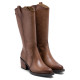 BOTAS COWBOY DE PIEL TAUPE CON CREMALLERA HELGA PORRONET - Querol online