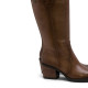 BOTAS COWBOY DE PIEL TAUPE CON CREMALLERA HELGA PORRONET - Querol online