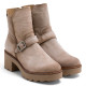 BOTINES DE PIEL CON CREMALLERA ARENA MAR PORRONET - Querol online