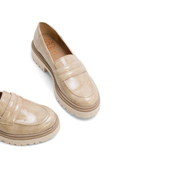 MOCASINES DE PIEL CHAROL TAUPE FAYE PORRONET - Querol online