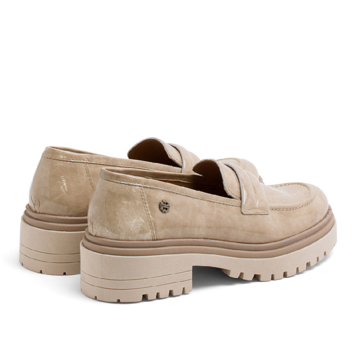 MOCASINES DE PIEL CHAROL TAUPE FAYE PORRONET - Querol online