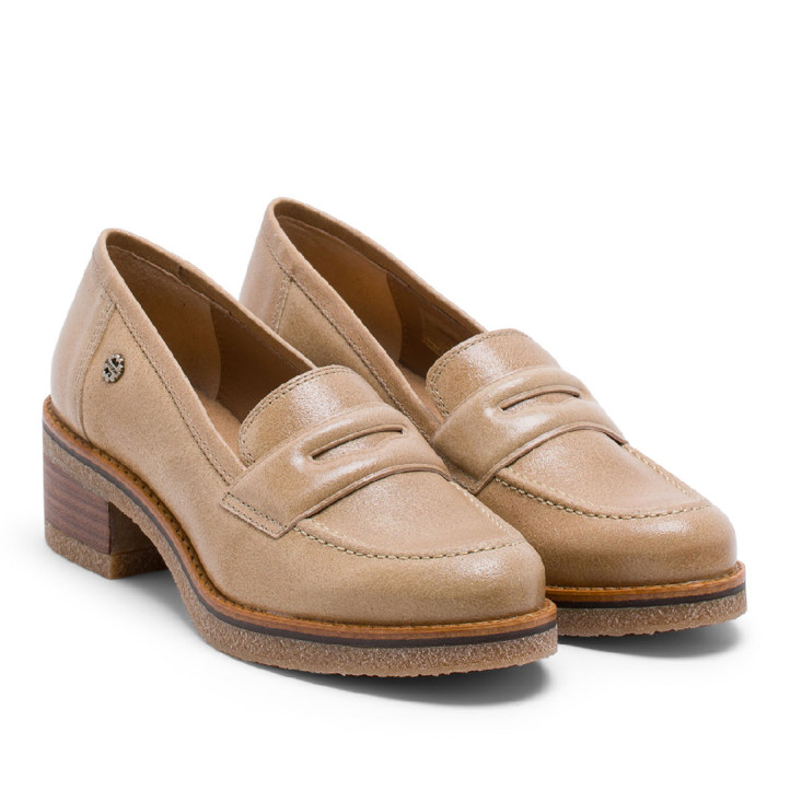 MOCASINES DE PIEL CAMEL GALIA PORRONET - Querol online