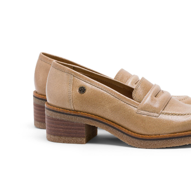 MOCASINES DE PIEL CAMEL GALIA PORRONET - Querol online