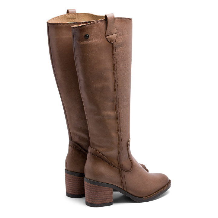 BOTAS DE PIEL TAUPE CON CREMALLERA JEMMA PORRONET - Querol online