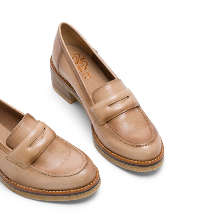 MOCASINES DE PIEL CAMEL GARAZI PORRONET - Querol online