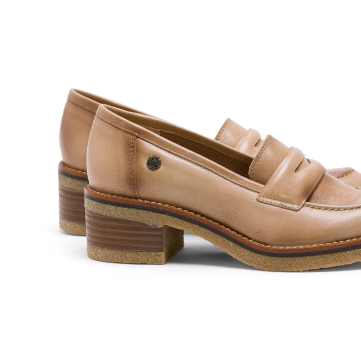 MOCASINES DE PIEL CAMEL GARAZI PORRONET - Querol online