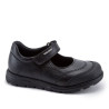 Sabates collegials Pablosky santos negre de pell estil mercedita amb tancament de velcro