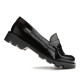 Sabates collegials Pablosky campus negre de pell brillant estil mocassí - Querol online