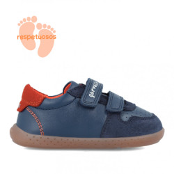 Zapatos Garvalin 241302 azules de piel respetuosos con paneles de ante