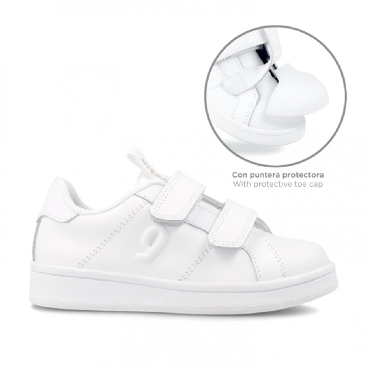 Zapatillas deporte Garvalin 231750 blancas con doble velcro - Querol online