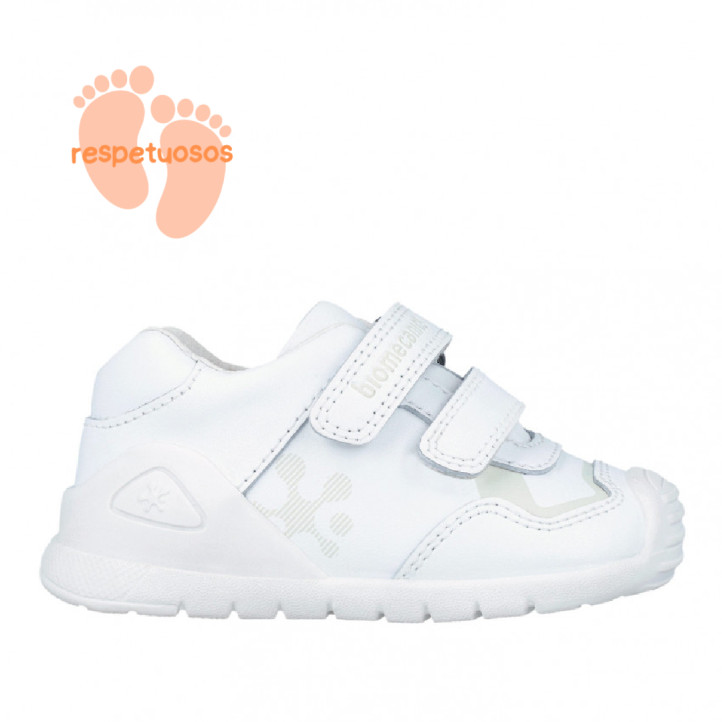 Zapatillas deporte Biomecanics 241001 blancas respetuosas con doble velcro - Querol online