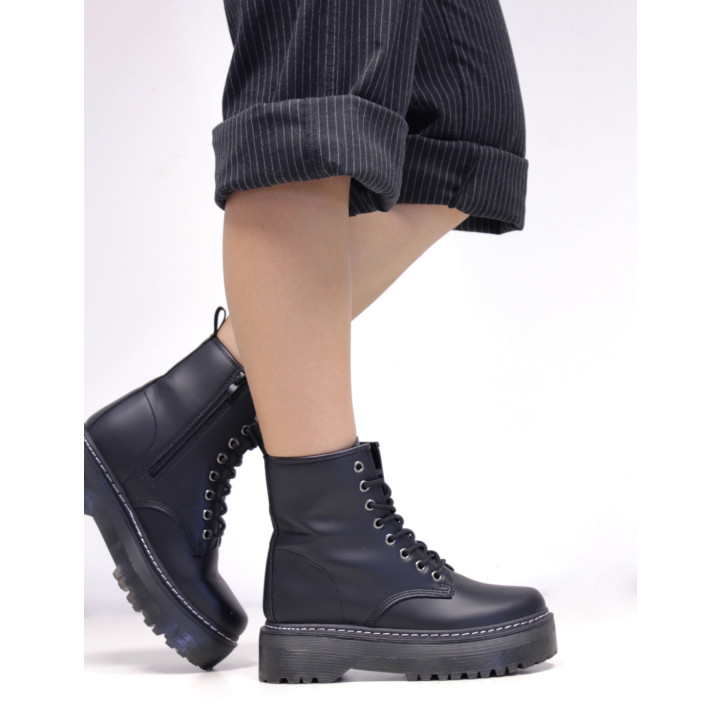 Botines plataforma Owel de estilo militar con cordones - Querol online