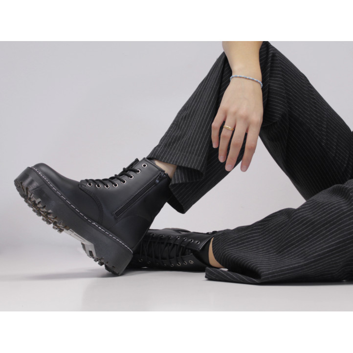 Botines plataforma Owel de estilo militar con cordones - Querol online