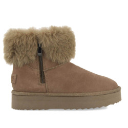 Botins plataforma Gioseppo taupe estil australià de pell mendon