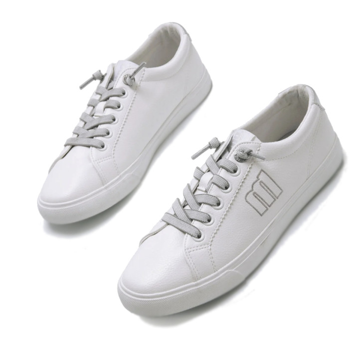 Zapatillas urban Mustang aria blancas con panel trasero plateado - Querol online