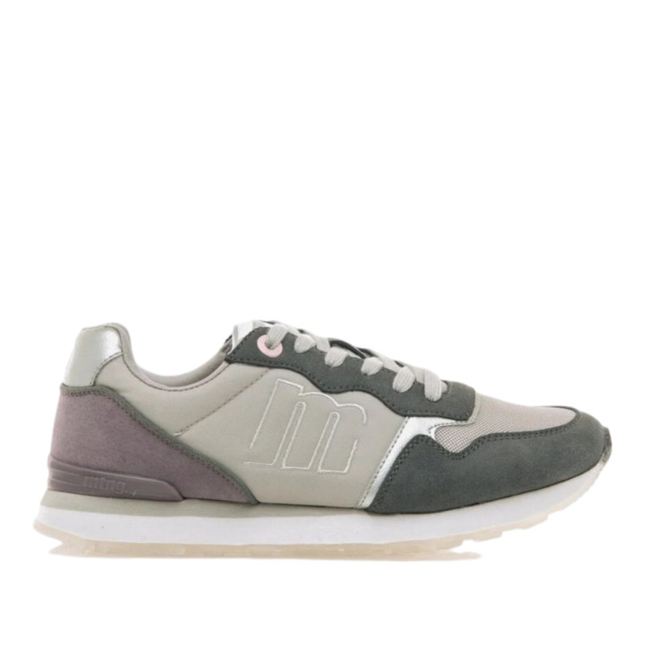 Zapatillas urban Mustang joggo classic grises con paneles grises y lilas - Querol online