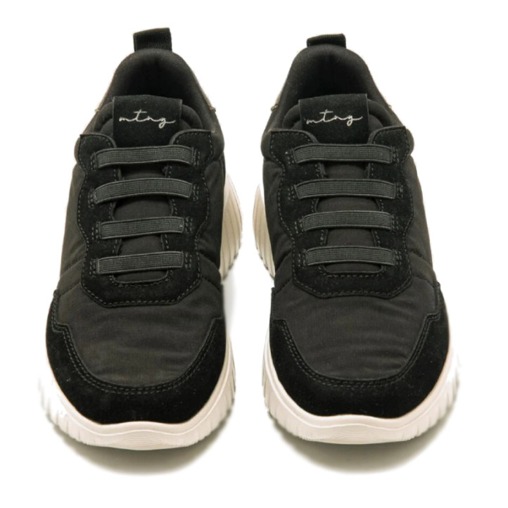 Zapatillas urban Mustang serene negras con cordones elásticos - Querol online