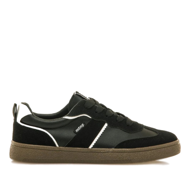 Zapatillas urban Mustang roy negras con cordones al tono y detalles blancos - Querol online