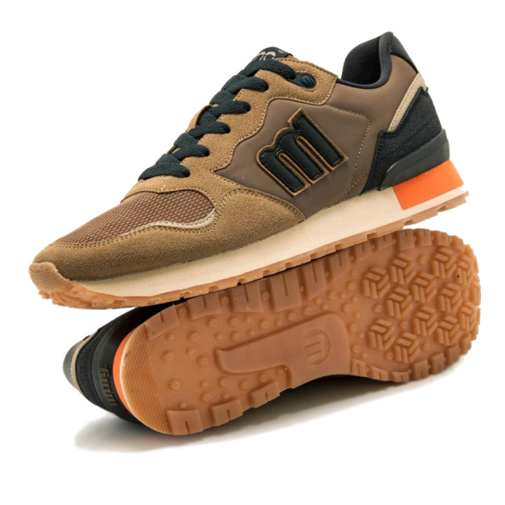 Zapatillas deportivas Mustang joggo classic arena con detalles en cuero y negro - Querol online