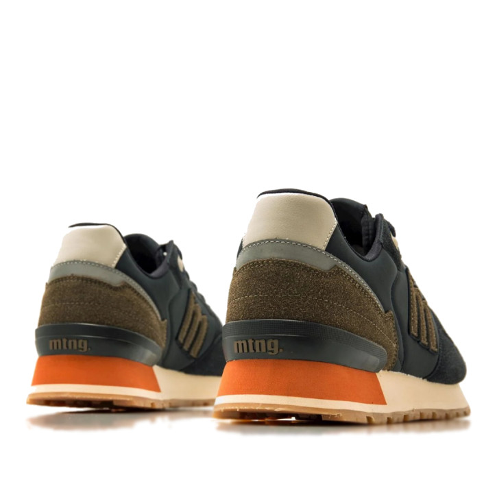 Zapatillas deportivas Mustang joggo classic azul con detalles en naranja y gris - Querol online